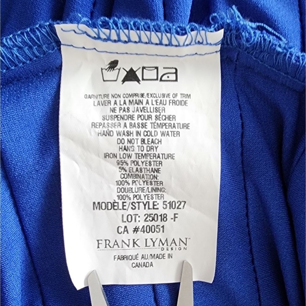 Frank Lyman Royal Saphire Chiffon Cape Cocktail Dress Women's Size 10 - Picture 8 of 8